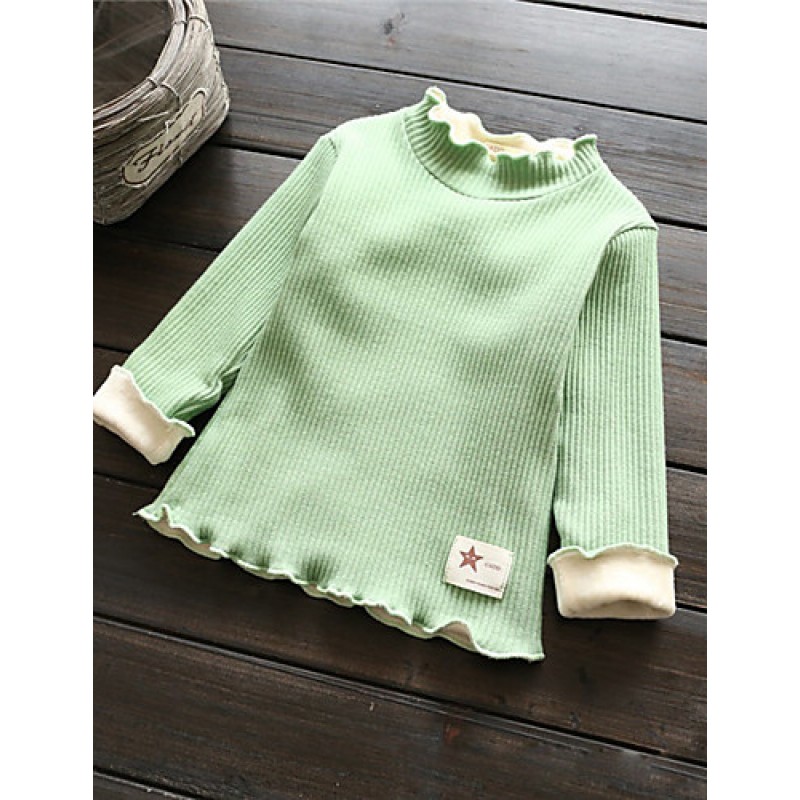 Girl Casual/Daily Solid Blouse,Cotton Winter Long Sleeve  