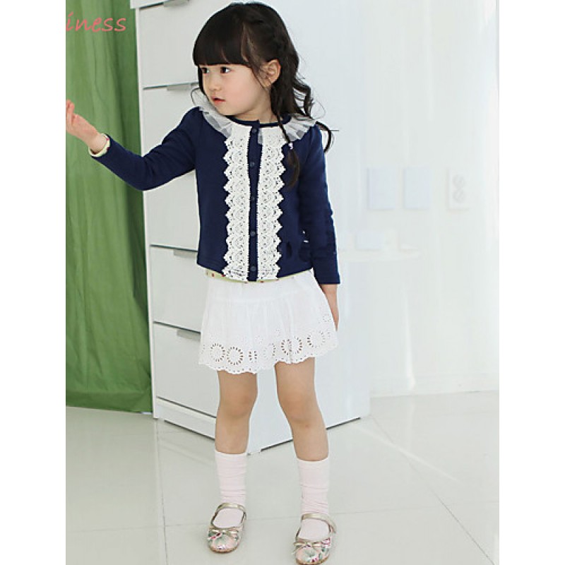 Girl's Winter/Spring/Fall Micro-elastic Medium Long Sleeve Sweater & Cardigan (Cotton/Polyester)  