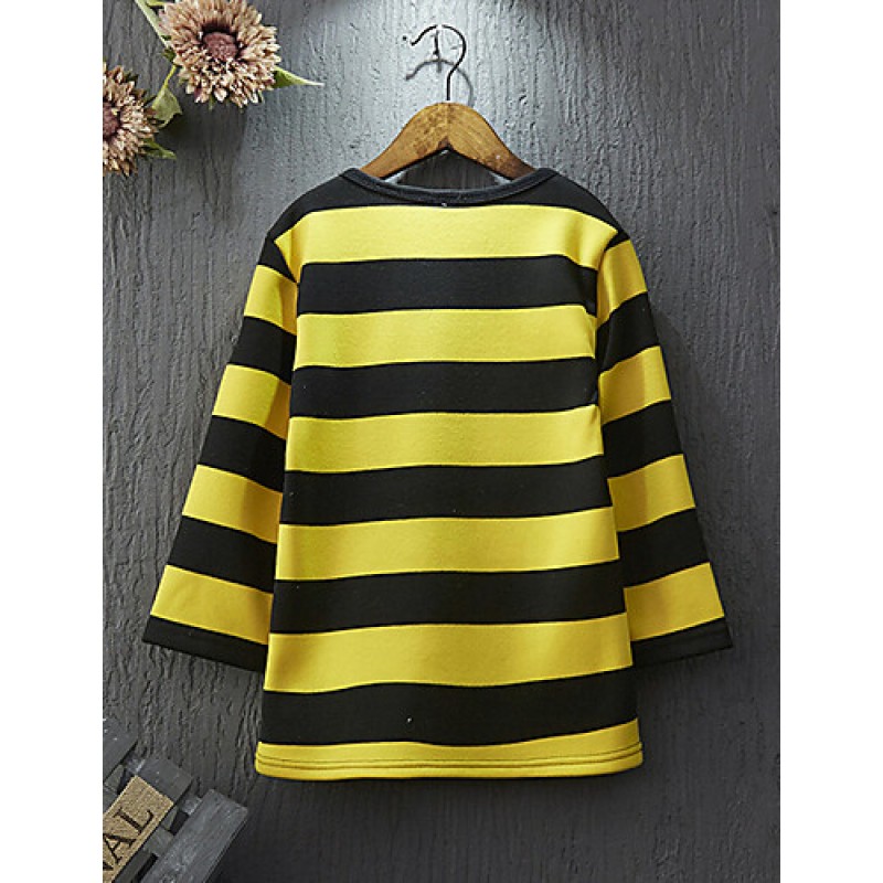 Girl's Casual/Daily Striped Hoodie & SweatshirtCotton / Rayon Winter / Spring / Fall Black / Yellow  