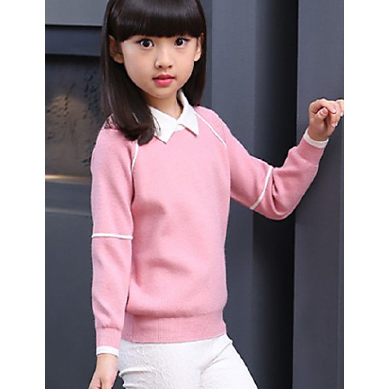 Girl Casual/Daily Solid Hoodie & Sweatshirt,Cotton Fall / Winter Long Sleeve Regular  