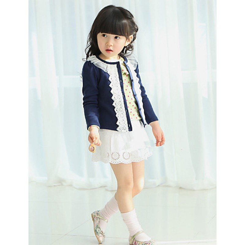 Girl's Winter/Spring/Fall Micro-elastic Medium Long Sleeve Sweater & Cardigan (Cotton/Polyester)  