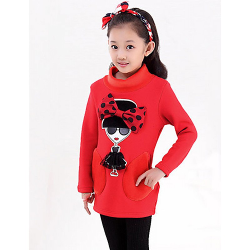 Girls Fashionable Han Edition Cotton  Long Sleeve Long T-shirt render unlined upper garment  