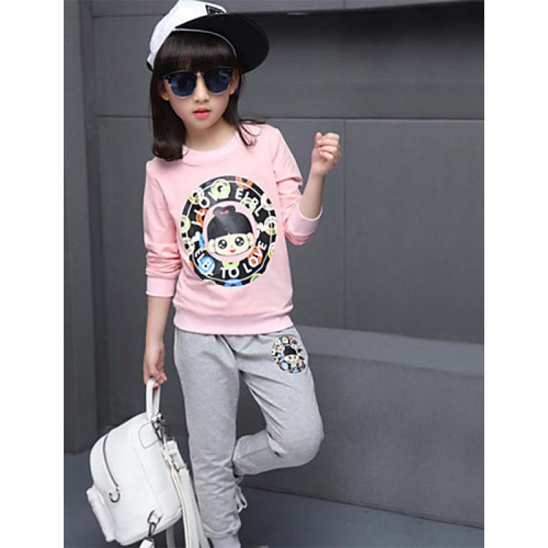 Girl's Casual/Daily Print Suit & BlazerCotton / Spandex Spring / Fall Pink  