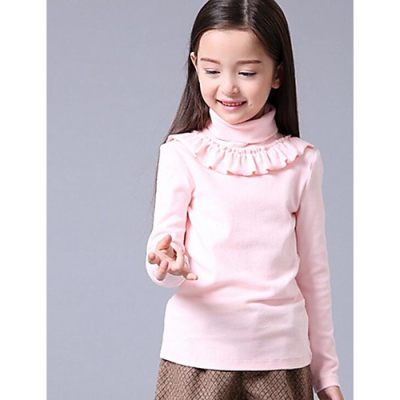 Girl Casual/Daily Solid Blouse,Cotton Winter Spring Fall Long Sleeve  