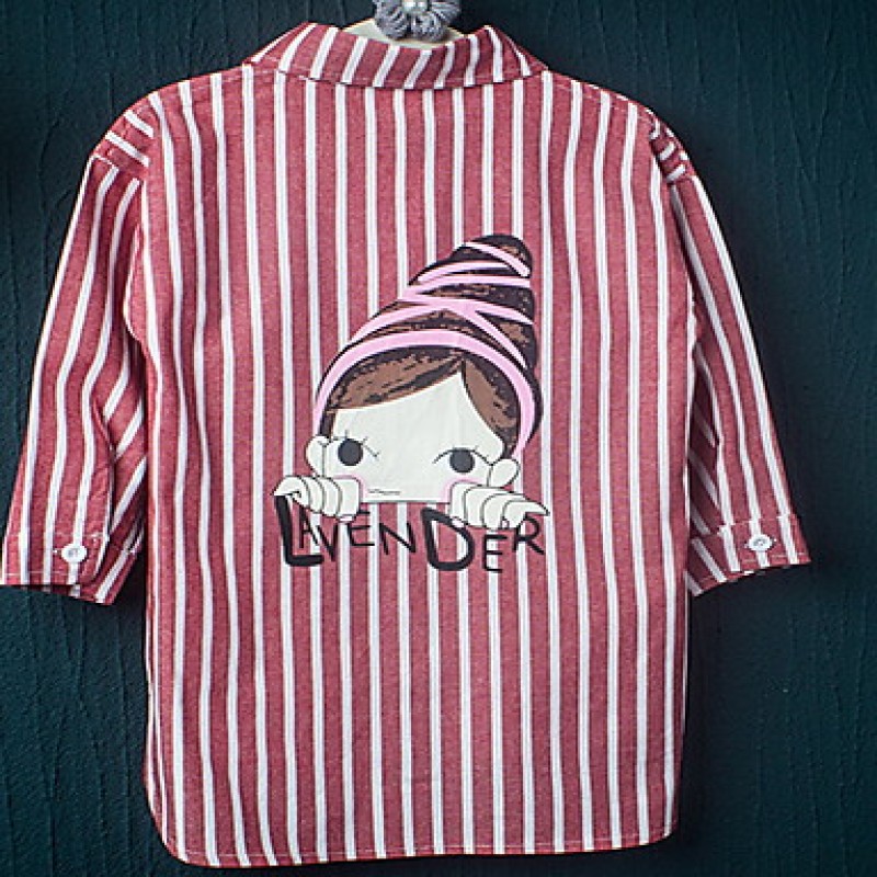 Girl Casual/Daily Striped Shirt,Cotton Spring / Fall Long Sleeve  