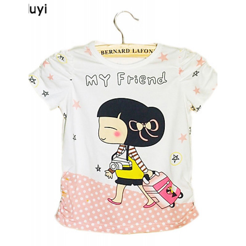 Girl's Print Tee,Cotton Summer / Spring ...