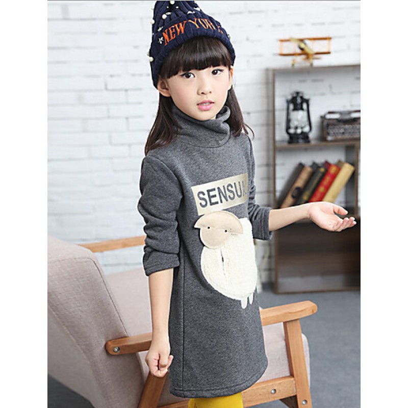 Girl's Casual/Daily Animal Print Hoodie & SweatshirtCotton / Rayon Winter / Spring / Fall Black / Pink / Gray  