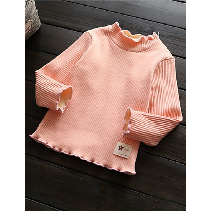 Girl Casual/Daily Solid Blouse,Cotton Winter Long Sleeve  