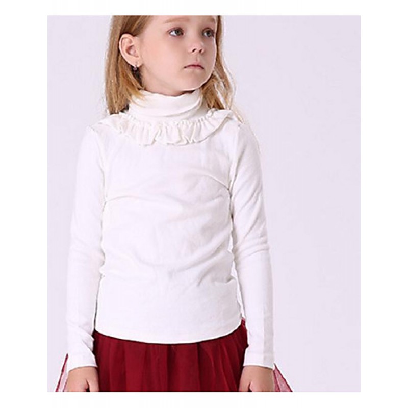 Girl Casual/Daily Solid Blouse,Cotton Winter Spring Fall Long Sleeve  