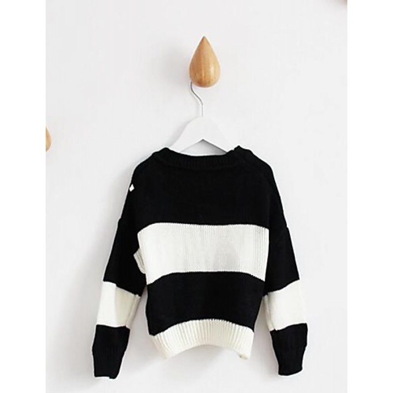 Girl's Casual/Daily Striped Blouse / Sweater & CardiganCotton Spring / Fall Black  